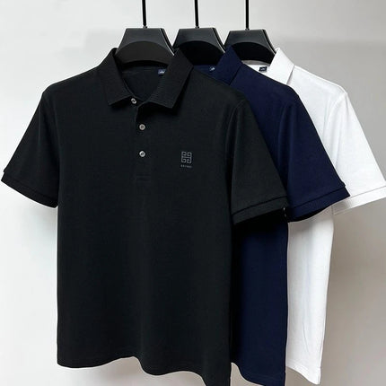 100% Cotton Breathable Polo Shirt, Short Sleeve Men's Branded T-shirt 2023, Summer High-End Embroidered Casual Loose Polo Shirt for Men