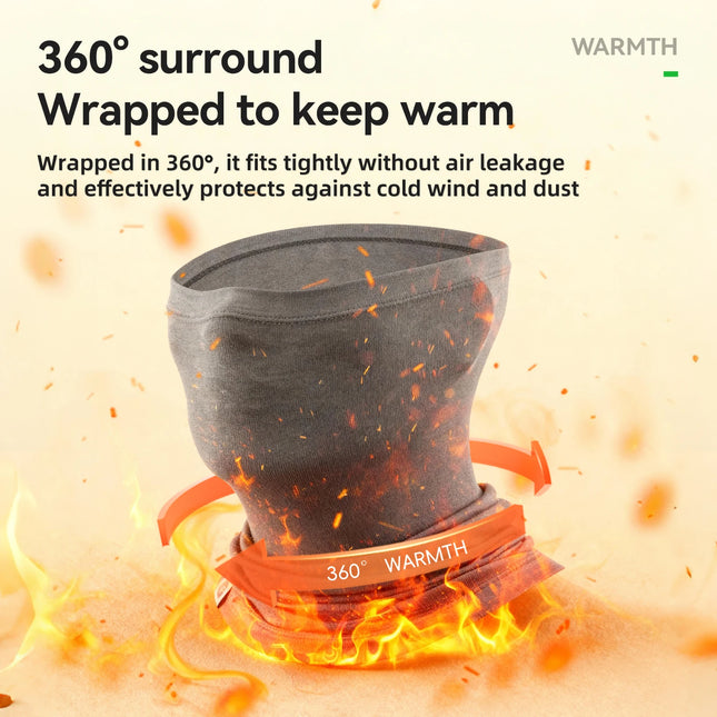 ROCKBROS Windproof Fleece Neck Warmer Winter Scarf Tencel Wool Bandana Mask Snowboard Skiing Outdoor Scarf Balaclava Unisex