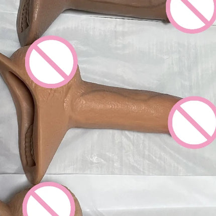 Multiple Styles FTM Packers Wholesale 2-in-1 Ultra Soft Silicone Hollow Penis Sleeve with Large Scrotum Prosthetic Stroker