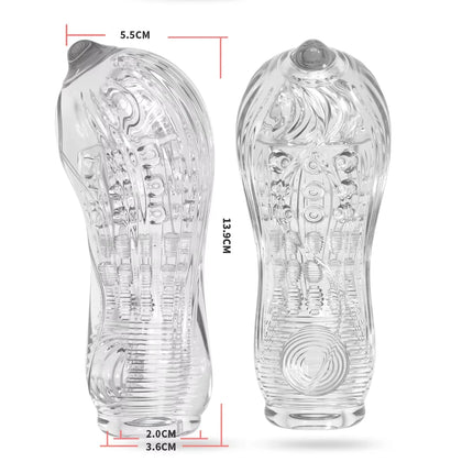 Male Masturbation Soft Rubber Transparent Vaginal Massage Airplane Cup Portable Hidden Male Tool Manual Trainer Adult Sex Toy