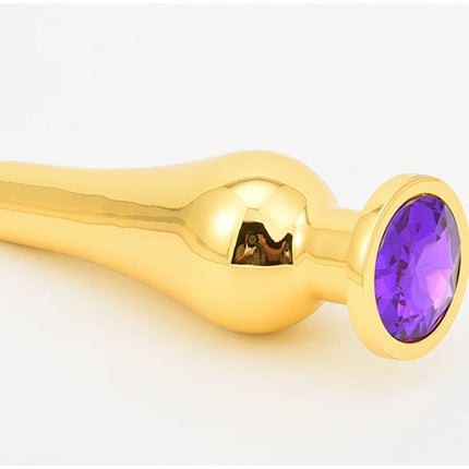 Golden Stainless Steel Anal Plug Crystal Metal Butt Plug Stimulator Anal Sex Toys for Couples Prostate Massager Dildo 3 Size