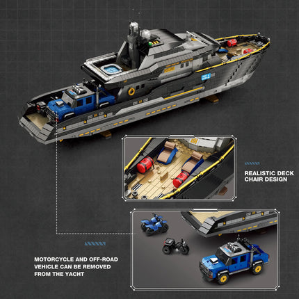 4421Pcs MOC Creative Giant Luxury Yacht Ship Building Blocks Assembling Bricks Model Toys for Boys Christmas Gift Sets