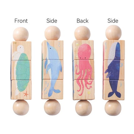 1PC Baby Rattle Toys Musical HandBell Rattle Baby Wooden Teething Rings Children's Montessori Toys Newborn Christmas Gifts