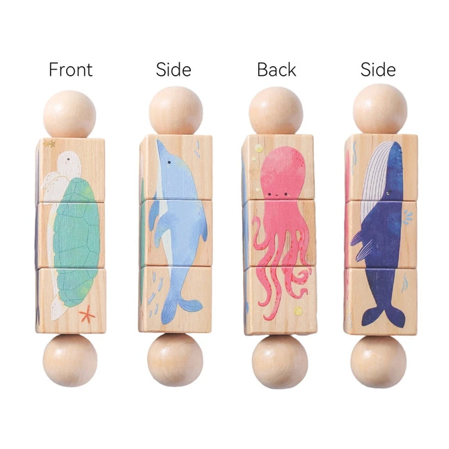 1PC Baby Rattle Toys Musical HandBell Rattle Baby Wooden Teething Rings Children's Montessori Toys Newborn Christmas Gifts