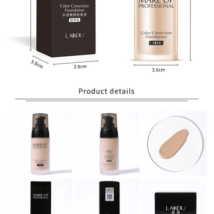 LAIKOU Foundation Concealer 40g Foundation Makeup Base Face Cream Liquid  Moisturizer Oil control Maquiagem  With MakeUp