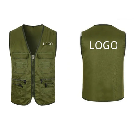 Men's Multi Pocket Tank Top Summer Men American Tactical Hiking Fishing Photography Director Mesh Sleeveless Outdoor Jacket Vest