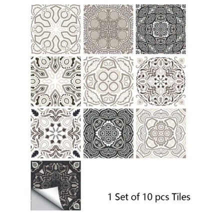 10 Pieces Frosted Matte Film Tile Stickers Kitchen Bathroom Decorative Wall Stickers Waterproof Oil Resistant Wall Stickers