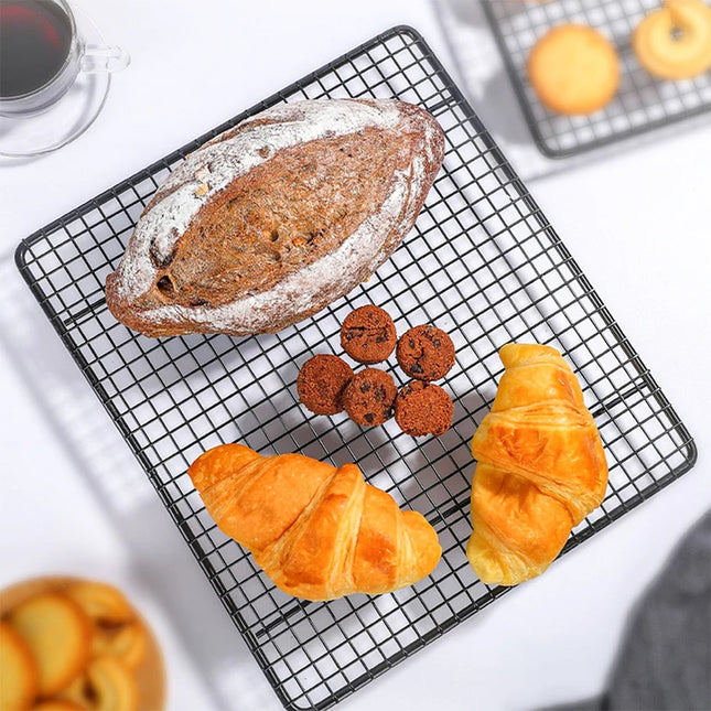 FAISDU 1pcs Single Layer Stainless Steel BBQ Bread Cake Cooling Rack Drip Dry Rack Cooling Grid Baking Pan Household Baking Tool