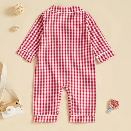 ma&baby 0-24M Newborn Infant Baby Girls Boys Jumpsuit Plaid Print Button Long Sleeve Rompers Casual Fall Spring Clothing D10