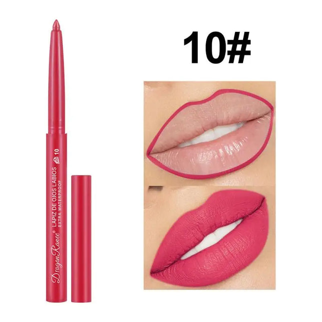1Pc 12 Colors Waterproof Long-Lasting Automatic Lip Liner Makeup Matte Lipstick Pen Lip Gloss Lipliner For Beginners