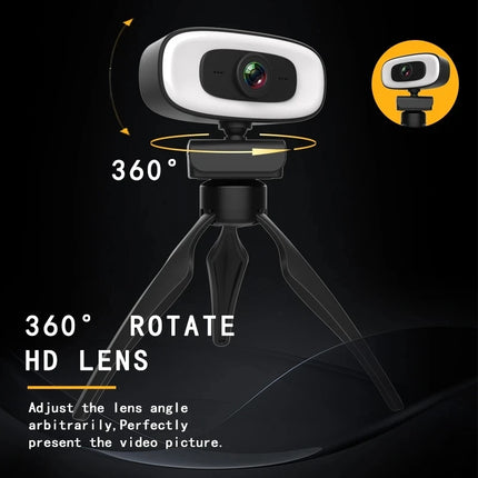 Webcam Mini 4K USB Computer 2K Webcam  Full HD 1080P Web  For Work With Microphone Tripod For PC Laptops Live Streaming Camera