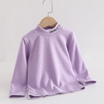 2025 New Children's Warm Base Shirt, Children's Mid Neck Honeycomb Top, Men's and Women's Winter Half High Neck Top