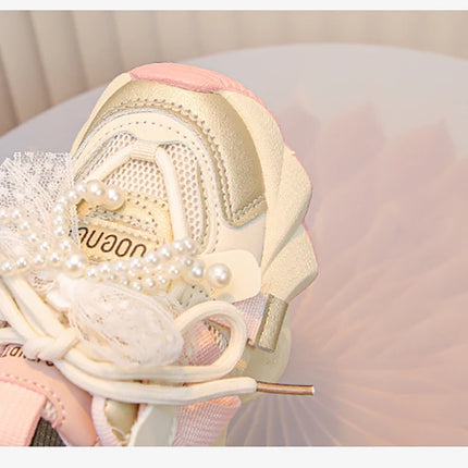 Autumn Sneakers For Kids Korean Style Trend Fashion Girl's Sneakers Soft-soled Breathable Teenager Children Sport Shoes