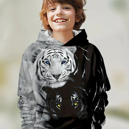 Kids Clothes Boys Hoodies Long Sleeve 3D Tigers Print Children Spring Fall Clothes Casual Outdoor Stylish Boy Girl Clothes Tops