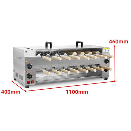 Chimney Cake Oven 6KW Crepe Grill Machine 220V/110V Stainless Steel Bread Roll Ice Cream Cone Cotolacachi Waffle Maker