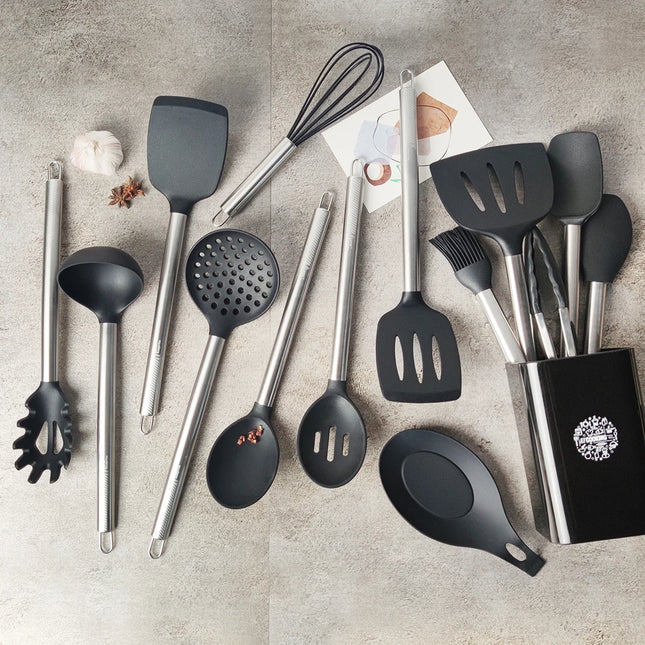 Silicone Kitchen Utensil Steel Handle / Ustensile Silicone Manche Acier