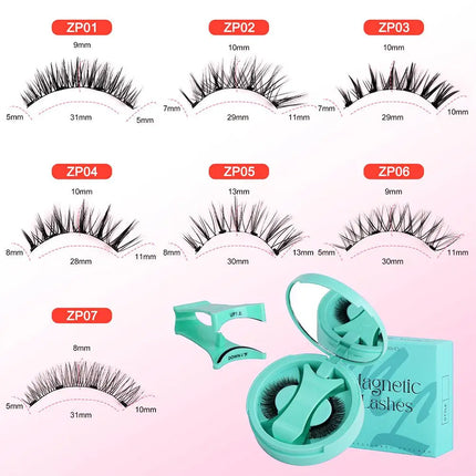 NEW Reusable Magnetic False Eyelashes With Magnetic Tweezers Natural Curly Fluffy Non Glue False Eyelashes Face Makeup Tool