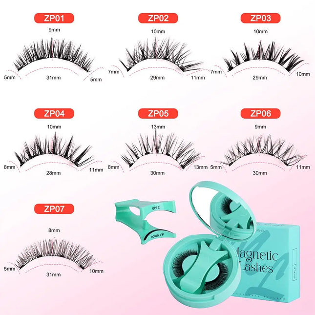 NEW Reusable Magnetic False Eyelashes With Magnetic Tweezers Natural Curly Fluffy Non Glue False Eyelashes Face Makeup Tool