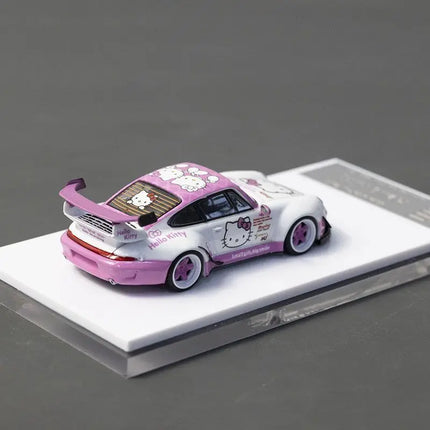 Xke 1:64 Scale Car Model Porsche 964 993 Hello Kitty Rwb Alloy Car Model Limited Edition Model