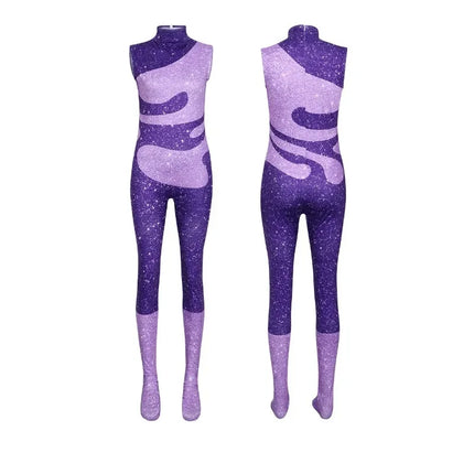 Cartoon Zoo 2 Gazelle Cosplay Purple Plush Coat Jumpsuit Costume Set Adult Kids Girls Halloween Clothes Outfits Carnival Party