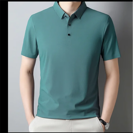 Summer New Men's Short Sleeve Ice Silk POLO Shirt Fashion Simple Men's Business Casual Pullover Large Size 5XL