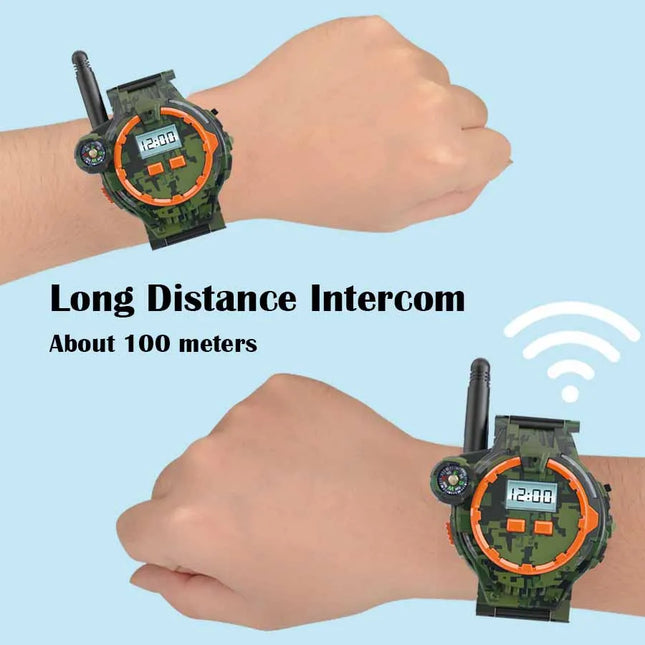New Kids Military Camouflage Walkie-talkie Watch Toy Parent-child Interaction Indoor Outdoor Wireless Remote Call USB Charging