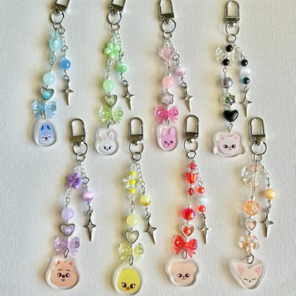 Handmade inspireds by Stray Children Beaded Keychain | Stray Children Beaded Keychain | K-Pop Inspired Keychain  Y2k jewely