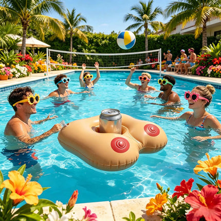 for Pools Funny Cup Holder Pool Floats Breast Shaped Inflatable Drink Holder Floating Beverage For Pool Party