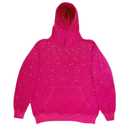2025 Hooded Sports Pullover, Hot Stamping Diamond Couple Style Streetwear, INS