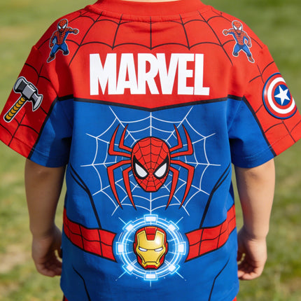Comic Marvel Spider-Man 3D Printed Children's Boys' and Girls' T-shirt for Outdoor Sports - Quick-Drying and Breathable Top