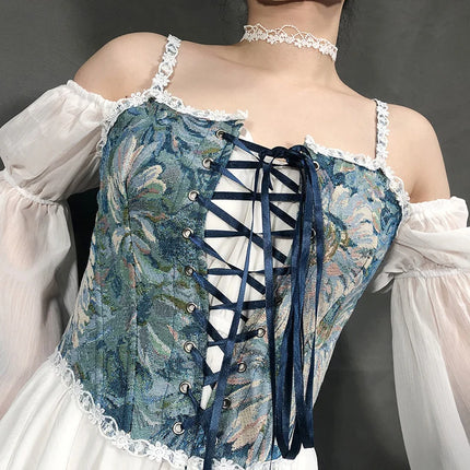Fashion Lolita Shirt Women Corset Top Camis y2k Body Shaper Woman Clothing Blouses Sexy Waist Trainer Bustiers Ladies Underbust
