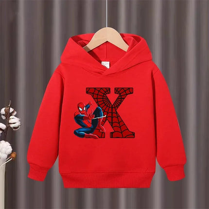 Children's Winter Autumn Hooded Pullover Sweater Spider Man Pattern Comfortable  Warm Fabric Suitable Outdoor Activities