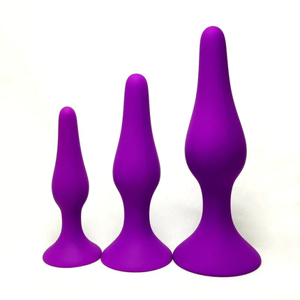 Multi-size Silicone Butt Plug Dilator G-spot Massage Toy Suction Cup Design Adult Personal Products