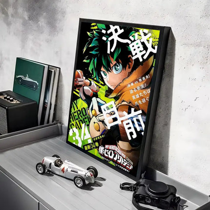 My Hero A-Academia Poster Stickers Mural Painting Self-Adhesive Wall Decals for Bedroom Living Room Home HD Decor Gift