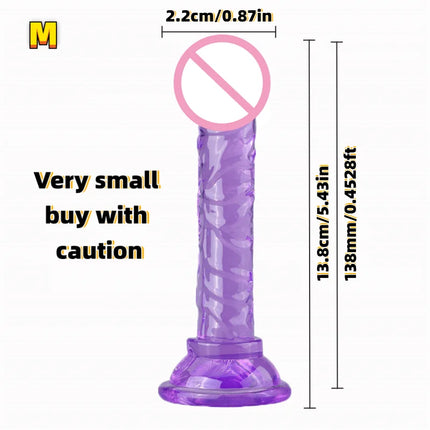 Realistic Soft Jelly Dildo Transparent Suction Cup Strong Grip Flexible Intimate Toy for Women Solo Couple Play