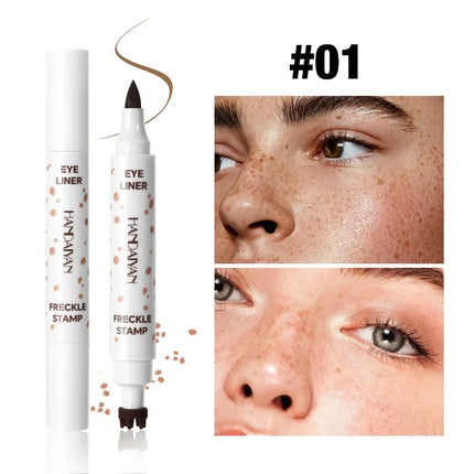 3 in 1 Natural Simulation Freckle Stamp Pen Waterproof Easy Color Freckle Dot Pen Face Fake Freckles Eyeliner Lasting Makeup