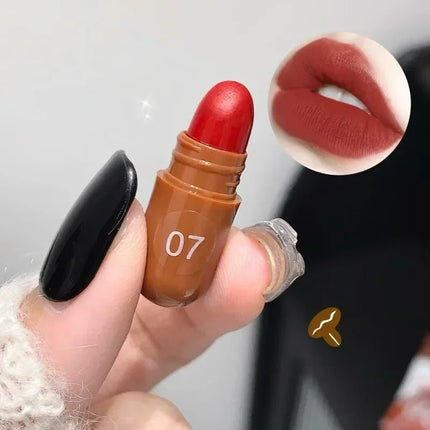 10pcs/set Mini Cocoa Lipsticks Long Lasting Velvet Matte Capsule Lipstick Natural Chocolate Solid Lip Gloss Makeup Cosmetic Gift