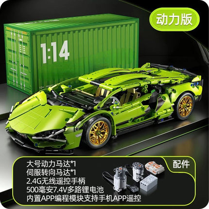 1299 PCS Tech 1:14 Pink Racing Sports car building blocks Assemble brick car toys for girls birthday presents Christmas presents