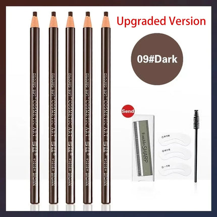 5pcs Professional Microblading Pencil Permanent Eyebrow Pencil Tattoo Waterproof Art Tint Makeup Eye Brow Pen Enhancers Cosmetic