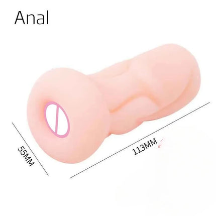 3 in 1 Pocket Pussy Male Tool 3D Realistic Texture Tight and True Mouth Adult for Male Stimulation Male Massage Toy Mens Fun 18+