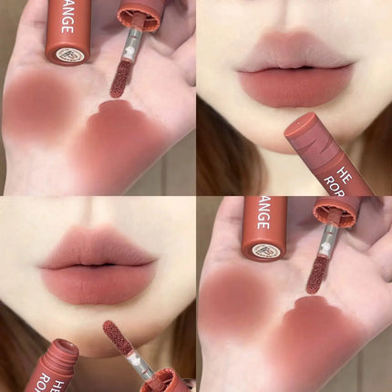 Matte Nude Velvet Liquid Lipstick 5 Color Sexy Red Coffee Lip Gloss Matte Lipstick Waterproof Non Stick Cup Lip Tint Mud Makeup