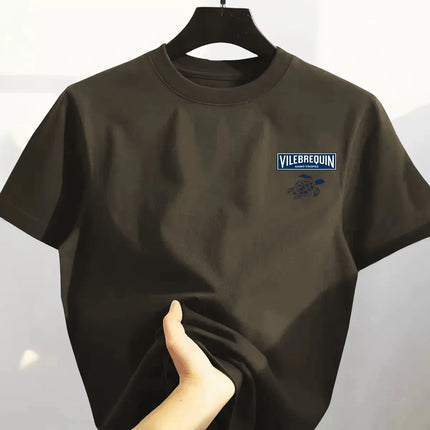2025 Summer Trend Turtle High Quality 100% Cotton Breathable Comfortable T-shirt Outdoor Men's Tops Casual Fashion Streetwear
