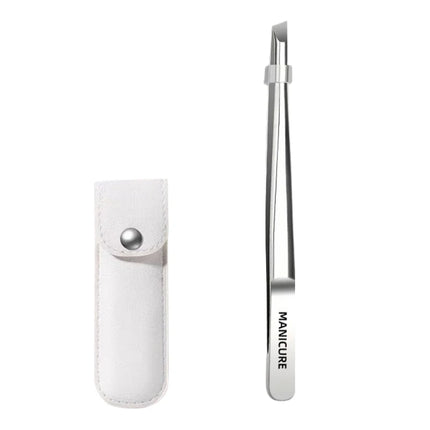 Stainless Steel Slant Tweezers Precision for Eyebrow Grooming, Eyelash Application & Trimming Suitable for Beard, Mustache