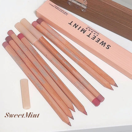 Waterproof Matte Lipliner Pencil Red Brown Contour Tint Filling Lipstick Long Lasting Non-stick Cup Moisturising Lips Makeup