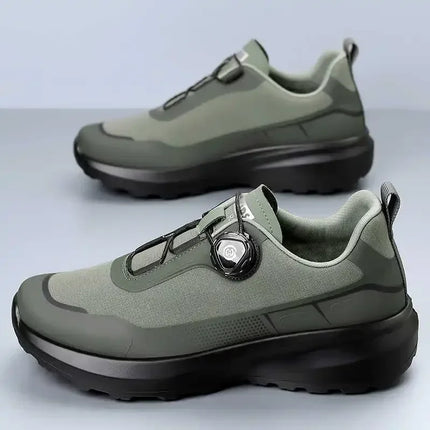 Men's Camping Running Sports Shoes with Lightweight Comfortable Versatile Studded Sole, Solid Color Mountaineering Sneakers