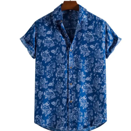 3D Printed Leopard Shirt For Men Casual Fashion Summer Short Sleeves Hawaiian Beach Shirts Personality Lapel Aloha Button Blouse