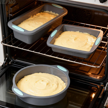 Silicone Cake Mold Set,Non-Stick Cake Bread Pan with Durable Baking Tools,Heat-Resistant Kitchen Baking Supplies for Home Use
