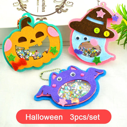 Creative Sequin Shaker Halloween Animal Pendant Handmade Craft Material Kits Kindergarten Kids Practice Ability Learning Toys