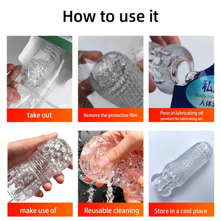 Masturbation Cup for Men Soft Male Exercise Penis Massage Sexy Pocket Pussy Blowjob Toy Vagina Adult Goods 18+