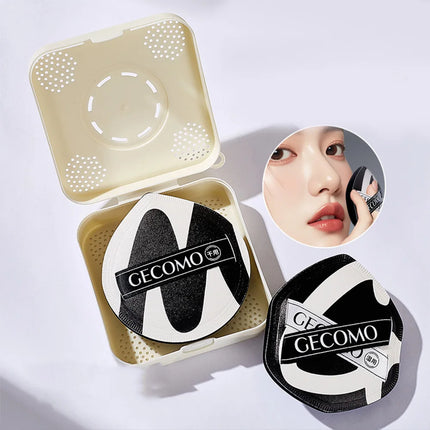 GECOMO 2 PCS Powder Puff Set with Storage Box Soft Skin-friendly Dry And Wet Dual-use Sponge For Liquid Foundation Makeup